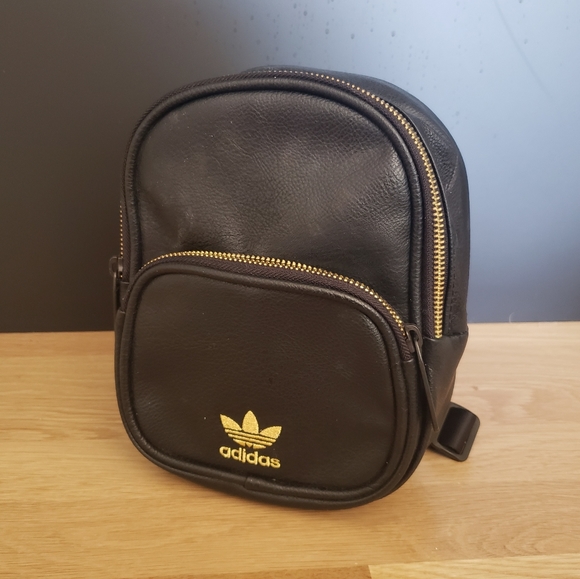 Adidas Mini Backpack Black and Gold